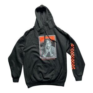 Tupac Shakur Poetic Justice Hoodie Size L Black Red Graphic Pullover Streetwear